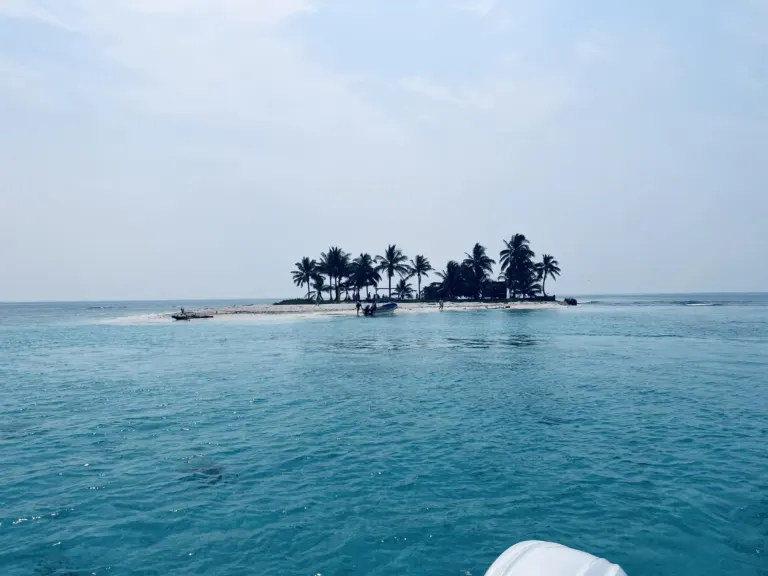 Cayo con palmeras en Cayos Cochinos, Honduras